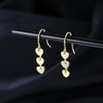thumbnail image 3 of Solid 925 Sterling Silver Love Heart Drop Earrings for Women Teens Sweet Heart Dangle Earrings Hook Earrings, 3 of 16