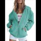thumbnail image 1 of Sudaderas con Capucha y Cremallera para Mujer, Sudaderas Extragrandes, Conjuntos de Moda Escolar para Otoño, Chaquetas Informales, Ropa de Invierno Verde L, 1 of 9