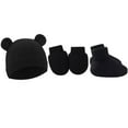 thumbnail image 5 of GYRATEDREAM 4 Pieces Newborn Boys Girls Hats Baby Hat and No Scratch Mitten and Socks Set Infant Headbands Winter Baby Caps for 0-6M Multi-color, 5 of 6