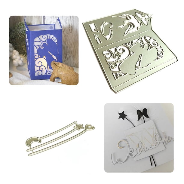 Troqueles De Corte De Acero Al Carbono, Plantilla De Corte, Molde De Grabado De Metal, Herramienta Auxiliar Diy Para Álbum De Recortes, Fabricación De Tarjetas, Manualidades De Papel, 2 Uds.