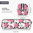 thumbnail image 3 of Yiaed Rose Flowers Print Leather Pencil Case - Leather Pen Pencil Holder - Elegant & Practical Pencil Pouch for Work & Office, 3 of 7