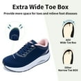 thumbnail image 6 of AOV Wide Toe Box Shoes Women Arch Support Walking Shoes for Plantar Fasciitis Orthotic Sneakers RoseBluePink Size 9.5, 6 of 7