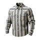 thumbnail image 2 of Ceisia Men's Loose Fit Vintage Blue & Yellow Stripe Print Long Sleeve Cotton Shirt Gray S Gifts, 2 of 3
