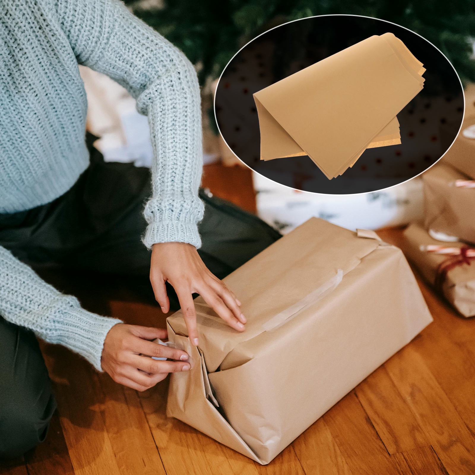 HEMOTON  100 Pcs Brown Packing Paper Wrapping for Birthday Moving