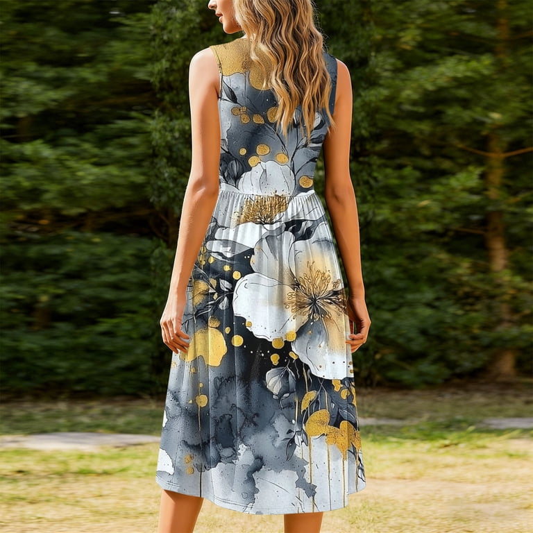 holiday smock dress Bazeneo Womens Floral Print Midi Dress