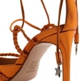 thumbnail image 5 of Schutz Lunah Orange Multistraps Lace Up Pointed Toe Stiletto High Heel Pumps (Orange, 7), 5 of 5