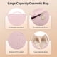 thumbnail image 4 of Travel (Pink)Makeup Bag, Travel Large Capacity Makeup Bag with Handle and Divider, Waterproof PU for Women Toiletry Storage Bag Multifunction Leather, 4 of 5