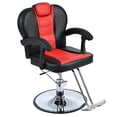 thumbnail image 2 of Heavy-Duty Steel Frame PU Leather 360° Rotation Hydraulic Pump Reclining Barber Chair Salon Equipment Stylist, Black 330lbs, 2 of 11