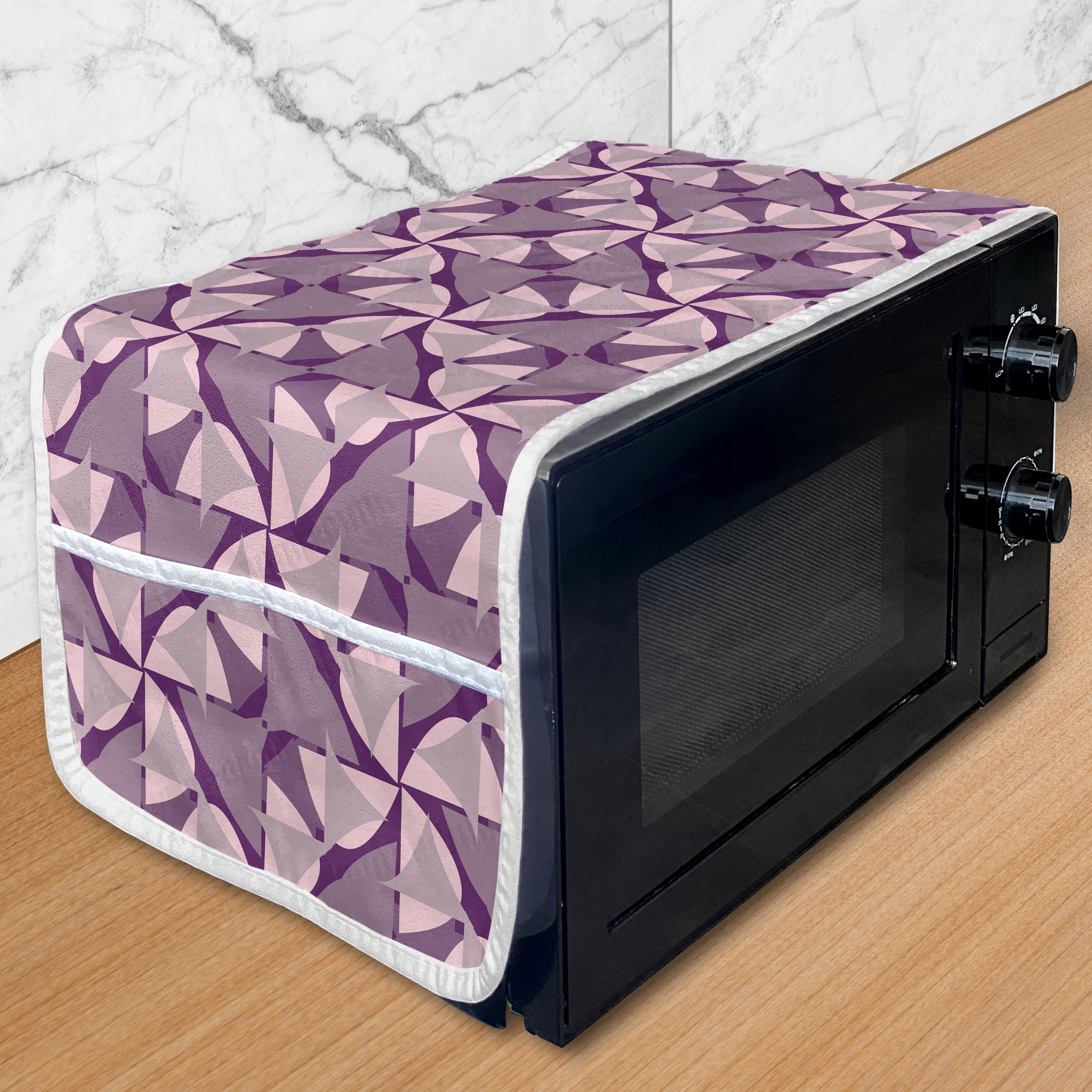 Abstract Microwave Oven Cover, Modern Geometric Illustration of