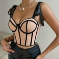 thumbnail image 4 of Luxalzxs Bustier Tops for Women Sexy Vintage Spaghetti Strap Lace Up Overbust Corset Crop Top Y2K Going Out Boned Party Cami Tops Tank Tops, 4 of 5