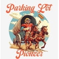 thumbnail image 2 of "Parking Lot Pioneer" Old West Wagon Football Cowboy Youth White Short Sleeve Tee-Medium, 2 of 2