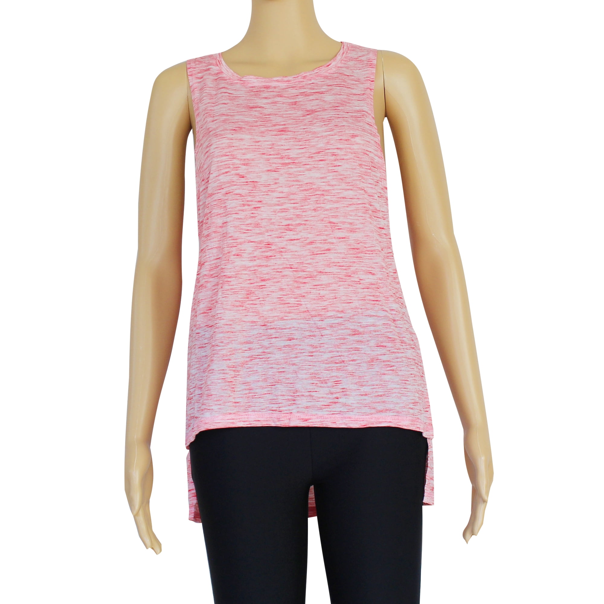 Women's Yoga Tank Tops Stretchy Activewear Tops Long Workout Shirts Racerback Quick Dry Coral - S