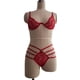 thumbnail image 5 of Ropa interior sexy europea y americana con encaje de acero y soporte de encaje, ropa interior sexy, bikini con abertura de tres puntos, conjunto hueco, 5 of 5