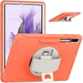 thumbnail image 4 of Funda roja coral para Samsung Tab S7 Fe de 12,4 pulgadas con correa de mano, soporte ajustable y portalápices., 4 of 5