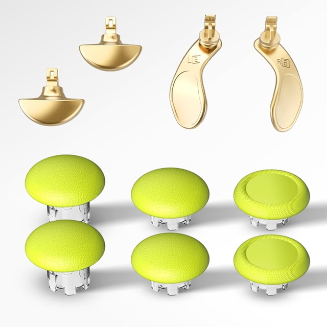 Metal Joystick Caps & Back Button Kit Compatible with PS5 Edge Controller - Mushroom Head Thumb Stick Cover, 3D Rocker Paddle