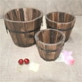 thumbnail image 3 of Plant Pots Wood Barrels Planter Indoor Outdoor Flower Pots Container Decorations for Garden Farmhouses Home Small Bucket, 3 of 8