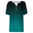 thumbnail image 6 of CFLVAEK Plus Size Womens Tshirt 3x Casual Short Sleeve Tshirts Loose Fit Button V Neck T Shirts Fashion Gradient Graphic Tees Green XXL, 6 of 6