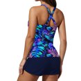 thumbnail image 6 of GERsome Tankini Swimsuits for Women Twist Front Keyhole Two Piece Bathing Suits Tankini Tank Top with Boyshorts S-2XL, 6 of 9