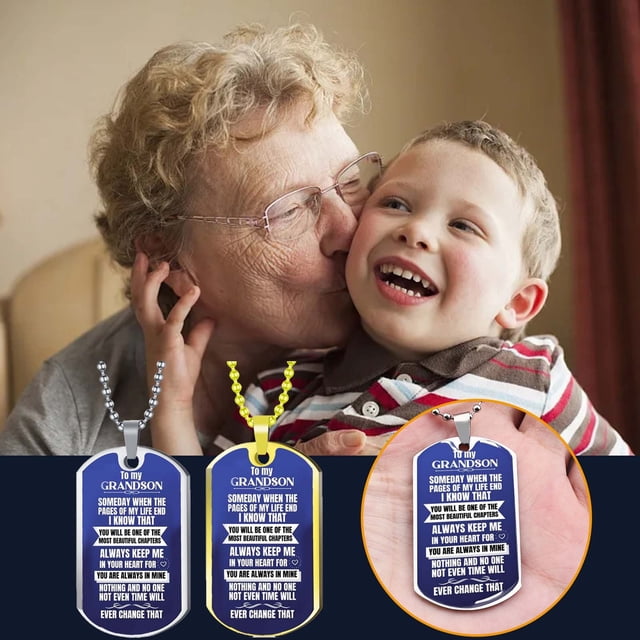 Collar ajustable de abuela y nieto de acero inoxidable - Regalo hipoalergénico para Navidad, cumpleaños o aniversario