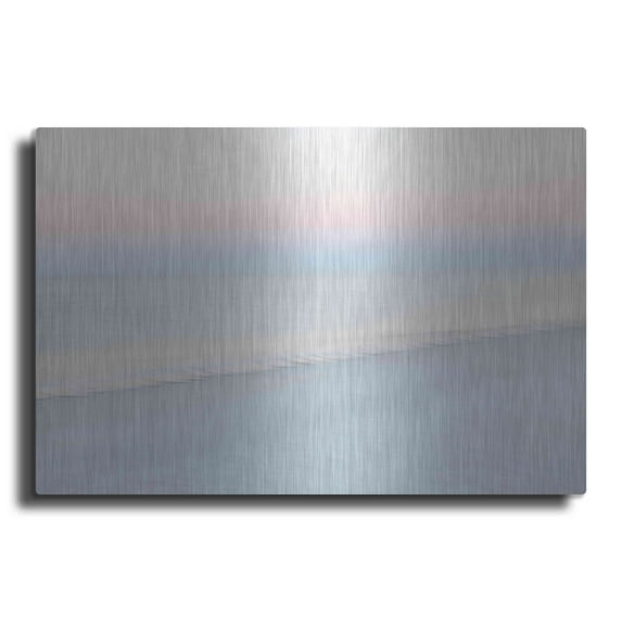 Luxe Metal Art 'Crescent Beach #9' by John Juracek, Metal Wall Art, 36"x24"