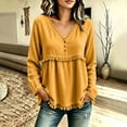 thumbnail image 5 of NominalSnug Tassel Tops for Women Fall Winter Long Sleeve Shirts V Neck Babydoll Loose Fit Blouses, 5 of 6
