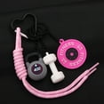 thumbnail image 3 of YANONELRY 3PCS/set Dumbbell Kettle Barbell Plates Braided Rope Keychain - Fashion Silicone Dumbbell for Gym Lovers - For Healthy Fitness Women Bag Gift, 3 of 5