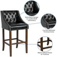 thumbnail image 5 of Flash Furniture Carmel Transitional Faux Leather Barstool, Black, 5 of 12