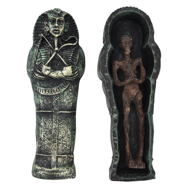 Modelo de momia de Egipto, decoraciones de ataúd de momia, acuario, estatua de momia de Egipto, decoraciones de ataúd de momia, respuesta rápida