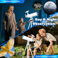 thumbnail image 5 of Telescope for Adults & Kids, 80mm Aperture 500mm Portable Refractor Telescope for Astronomy Beginners, with Tripod, Stickers, Smartphone Adapter, Backpack, 5 of 8