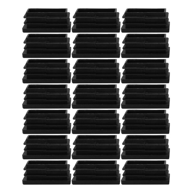 Unique Bargains 20 x 40mm Plastic Rectangle Ribbed Tube Inserts End Cover Cap Table Feet 21pcs