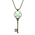 thumbnail image 1 of Vert avec Motif Floral Clé Collier Pendentif Chaîne Embellie, 1 of 3