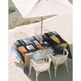 thumbnail image 3 of 60x120 Inch Outdoor Tablecloth with Umbrella Hole Zipper Rectangle Gray Yellow Oil Painting Rectangular Tablecloths Outside Waterproof Modernism Minimalist City Patio Table Cover for Picnic Party, 3 of 8