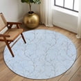 thumbnail image 2 of Round Rugs 5Ft, Blue Branches Round Area Rug Washable Indoor Throw Carpet, Vintage Art Farmhouse Soft Non Slip Circle Rug for Cabinet Bathroom Home Decor Aesthetic, 2 of 8
