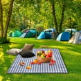 thumbnail image 3 of Large Picnic Outdoor Blanket, 59''x39'' Waterproof Foldable Blankets Gingham Picnic Mat for Beach, Camping Grass Lawn Park Accessories Cute Couples Gift Ideas Wedding Registry, 3 of 9