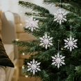 thumbnail image 6 of 6pcs, Christmas Hanging Snowflakes, Large Glitter Snowflakes Ornaments Plastic Snowflake Winter Indoor Outdoor Christmas Tree Holiday Decor, 6 of 7
