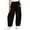 Black, variant on Women's Crinkle Gauze Cotton Pants Elastic Drawstring Waist Harem Lantern Pant Loose Baggy Casual Trousers with Big Patch Pockets Pink,XL