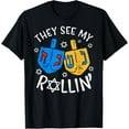 thumbnail image 6 of They See Me Rollin' Dreidel Hanukkah Jewish Holiday Chanukah T-Shirt Celebrating Hanukkah Festive Design Best Gift to Men Women Dad Mom Friends, 6 of 9