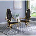 thumbnail image 2 of Velvet Side Arm Chair Set of 2, Stainless Steel Gold Legs, Black, 2 of 2
