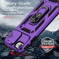 thumbnail image 5 of for iPhone SE (3rd and 2nd gen 2022/2020) and iPhone 8/7/6 Case with Camera Lens Cover HD Screen Protector, Military Grade Drop Protection Magnetic Ring Holder Kickstand Protective Phone Case (Purple), 5 of 17