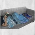 thumbnail image 6 of Urban Soft Flannel Fleece Throw Blanket, Times of Hong Kong City Morning and Evening Urban Downtown Scene Artwork Print, Cozy Plush for Indoor and Outdoor Use, 50" x 70", Deep Sky Blue, by Ambesonne, 6 of 6