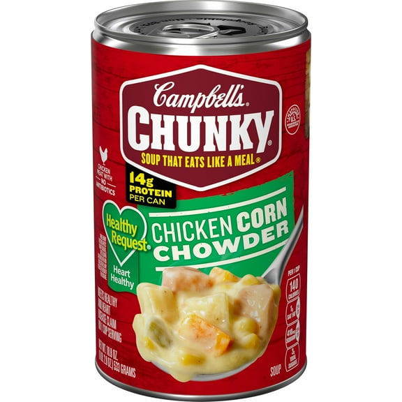 Pack of 2 - Campbells Chunky Soup, Healthy Request Chicken Corn Chowder Soup, 18.8 Oz Can