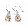 thumbnail image 4 of Solid 925 Sterling Silver Dangle Teardrop Earrings For Women, Natural Citrine Faceted Pear Gemstone Unique November Birthstone Earrings, 4 of 4