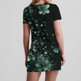 thumbnail image 6 of GaThRRgYP Linen Blend Short Sleeve Crew Neck Dress-Boho Beach Style,Women's Fashion Summer Print Short-sleeved V-neck Casual Dress Green XL, 6 of 8
