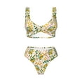 thumbnail image 4 of Rocae Lemon for Bikini Set for Women Two Piece Sexy High Swimsuits Split Crossover Bikini Medium, 4 of 9