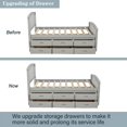 thumbnail image 4 of Twin Platform Bed with Storage, Solid Wood Bed Frame with 6 Drawers, Modern Farmhouse Bedroom Furniture for Guest Room, Gray, 4 of 7
