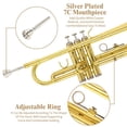thumbnail image 4 of Juego de trompeta estándar Bb, instrumentos musicales de banda y orquesta para principiantes o estudiantes avanzados, con estuche para trompeta, kit de limpieza para trompeta, boquilla de trompeta, pa, 4 of 5