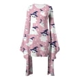 thumbnail image 4 of BaoFuBaoMei Womens Dresses for Halloween Plus Size Crew Neck Long Flared Sleeve Halloween Cute Ghost Print Dresses Irregular Hem Bodycon Party Dresses, 4 of 5