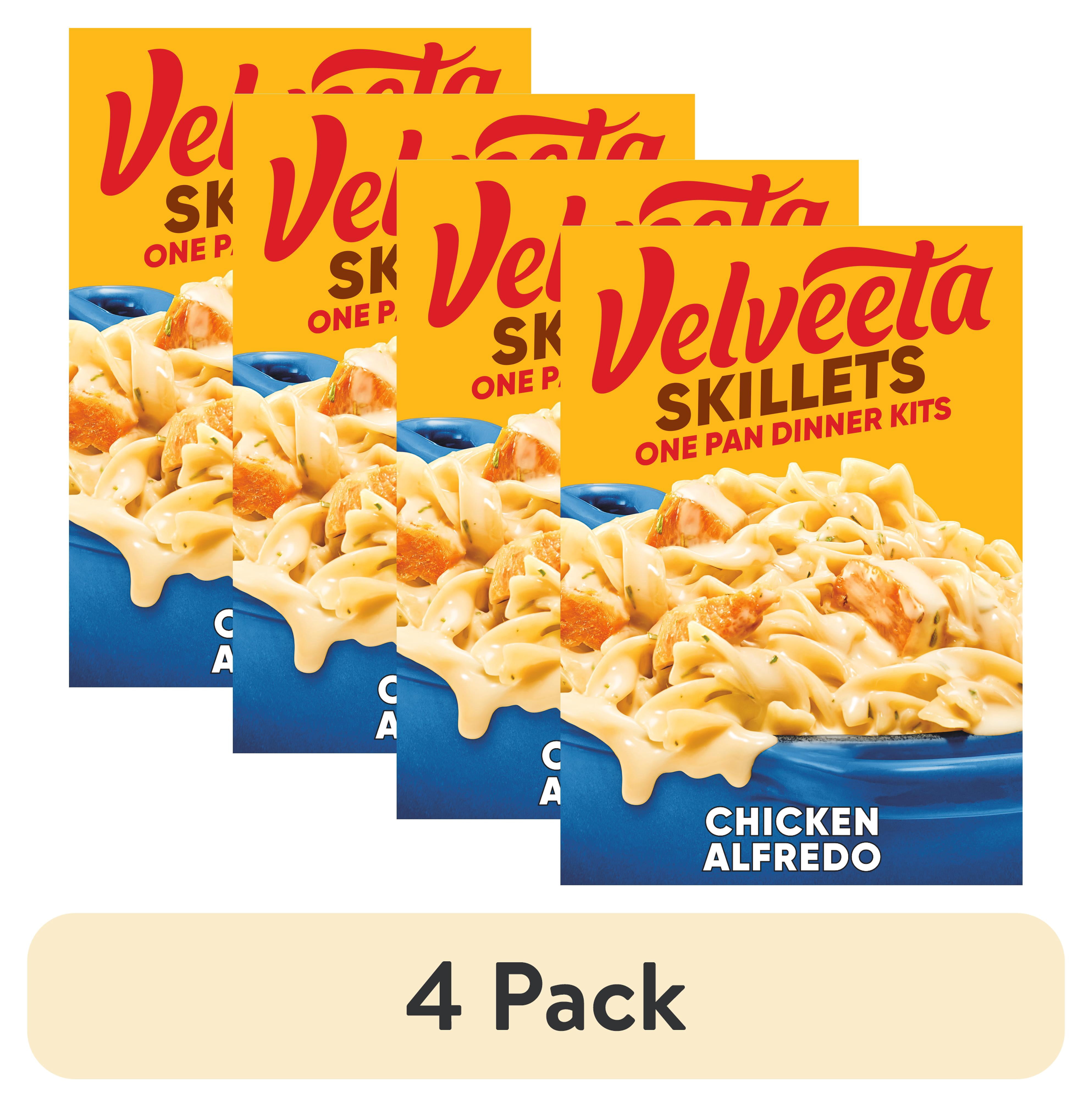 (4 pack) Velveeta Skillets Chicken Alfredo Dinner Kit, 12.5 oz Box