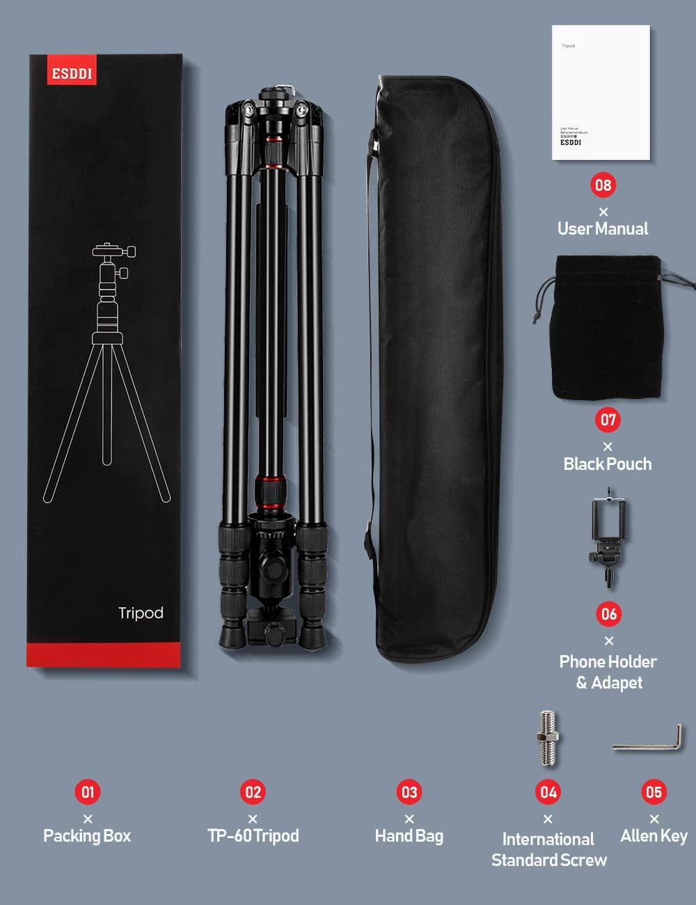 esddi camera tripod