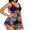 Purple, variant on Tummy Control Swimsuits for Women Leaf Print Bathing Suit Deep V Neck Ring Swimsuit Two Piece Tankni Set with Shorts